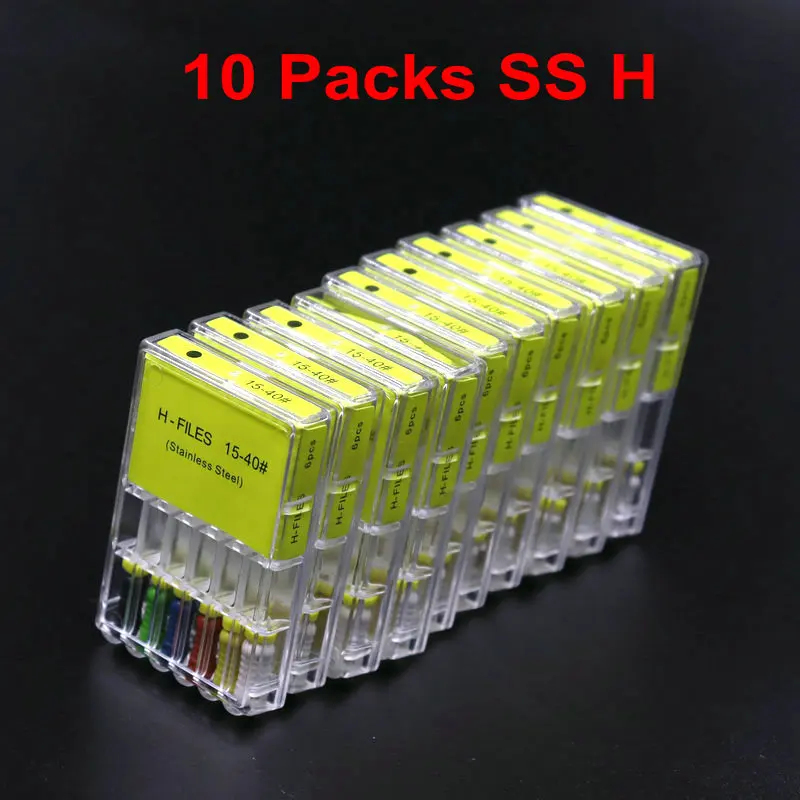 

10Pcs Dental SS H Files 15-40# Stainless Steel Hedstrom Root Canal Instruments 21mm 25mm for Dentist