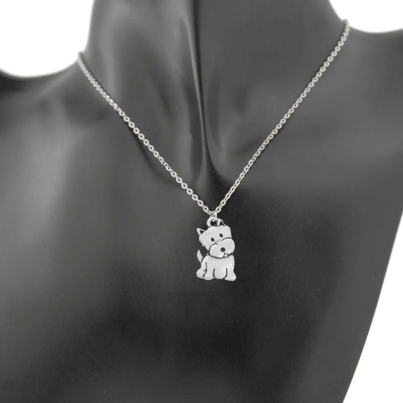 Fashion Westie & West Highland Dog Puppy Pendant Necklace For Women Men Stainless Steel Chain Dog Mom Lover Necklace Jewelry