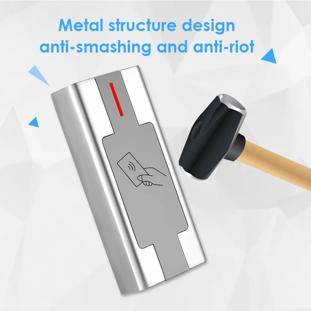 Lecteur de contrôle d\'accès en métal RFID, 125kHz, 3000 utilisateurs, proximité, système de contrôle d\'accès, étanche IP67, entrée wiegand