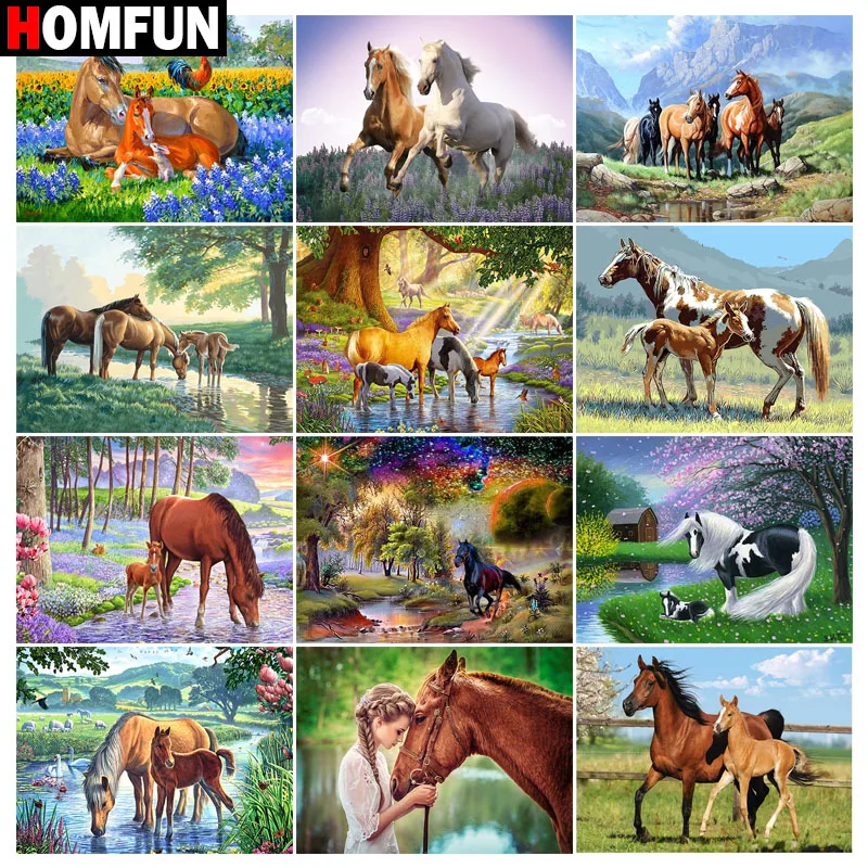 HOMFUN 5d Diamond Painting Full Square/Round \