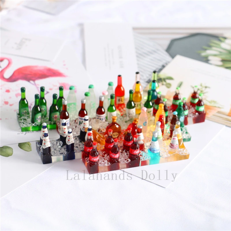 1set Diy Simulation Drink bottle, Wine bottle  Food Toys For Dollhouse  Kitchen Restaurant Decoration Materials Accessories