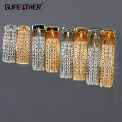 GUFEATHER MA17,diy jewelry,pass REACH,nickel free,18k gold rhodium plated,copper,zircons,clasp hooks,jewelry making,4pcs/lot