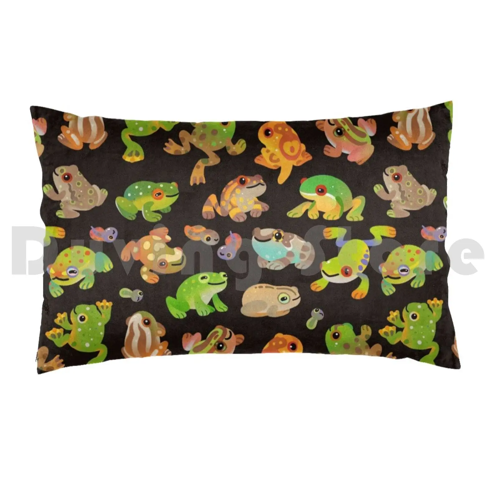 Tree Frog-Dark Pillow case 2444 Tree Frog Frog Animal Cute Kawaii Pikaole Chibi Amphibian