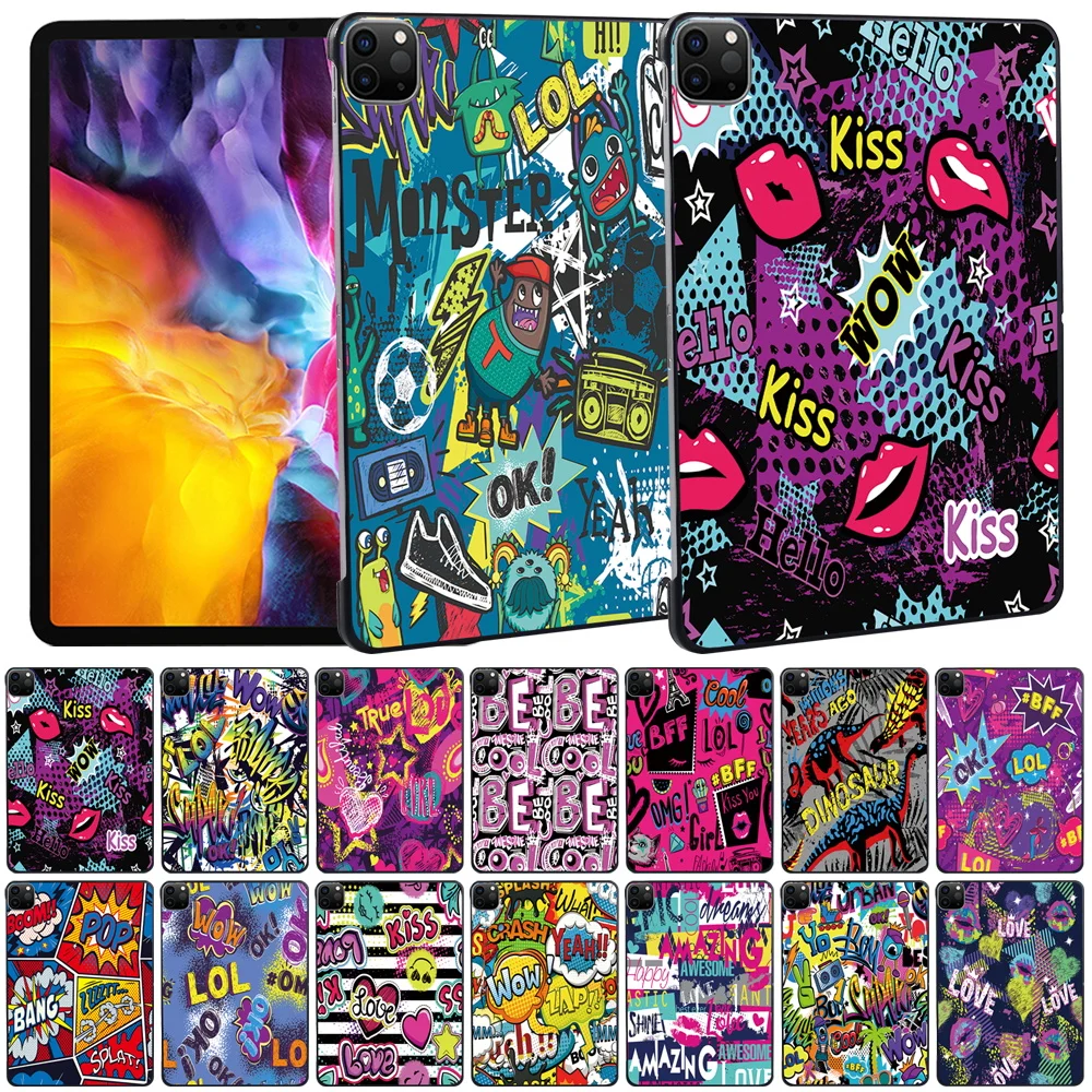 

Tablet Case for Apple IPad Pro 11 Inch (2018/2020)/iPad Pro 9.7 Inch/Pro 2nd Gen 10.5" Tablet Graffiti Hard Shell + Pen