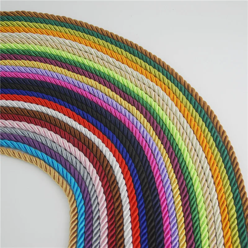 FASMILEY DIY Cord Jewelry Findings 5mm Braided Rope Multi Solid Color Twisted Thread DIY Accessories String Supplys 10m DS220