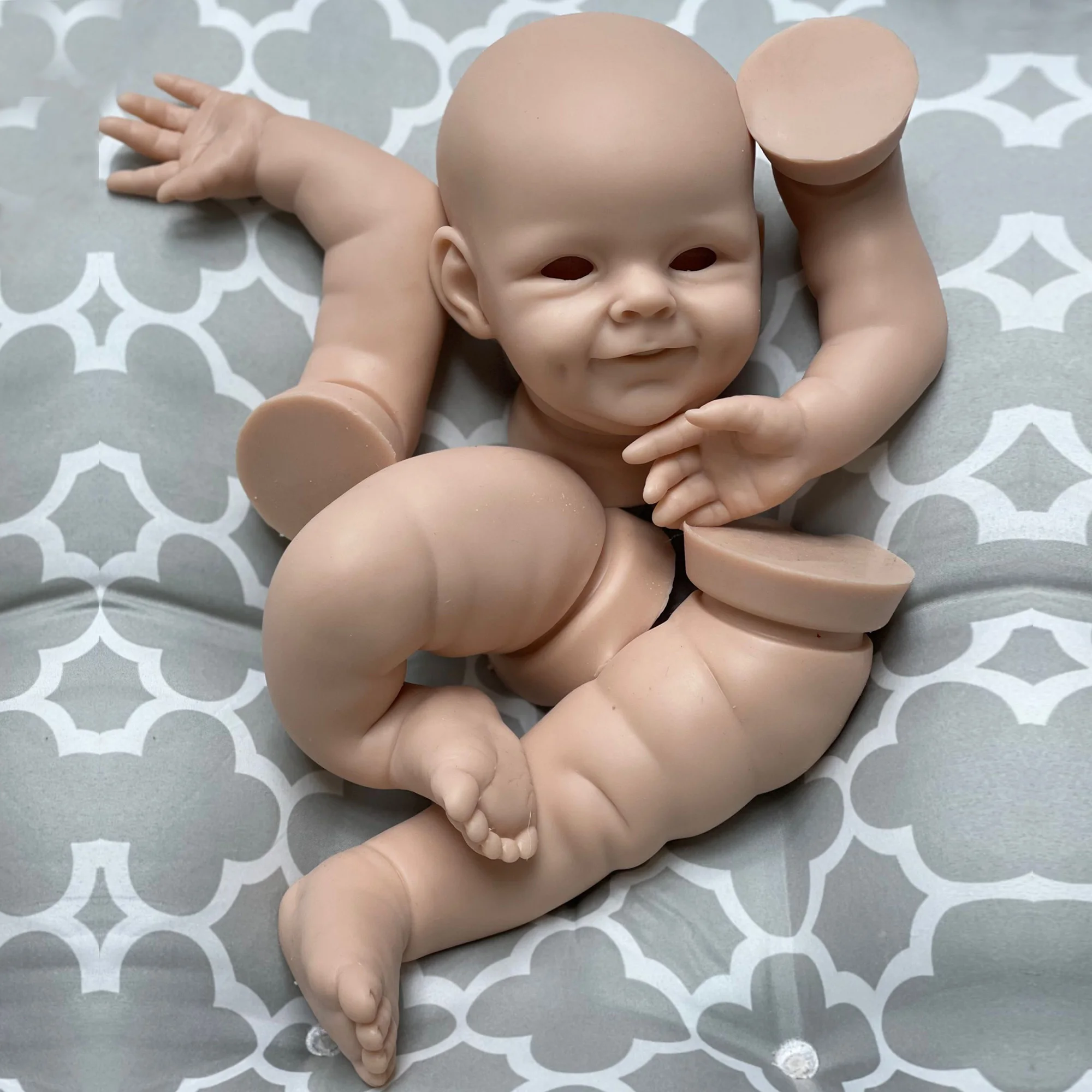 22 Inch Bebê Reborn De Silicone Pеборн Cиликоновый Unfinished Un/painted DIY Bebe Reborn Solid soft Silicone Doll Kits