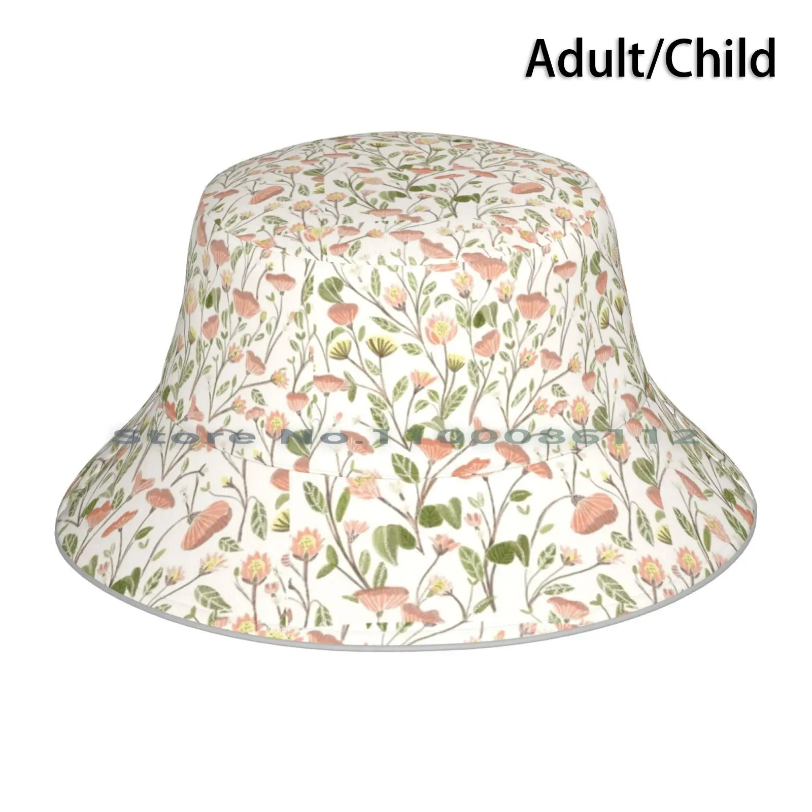 Kate Middleton Floral Face Bucket Hat Sun Cap Floral Girls Girly Kate Middleton Wigan Pinky Cute Awesome Cool Flower Lover