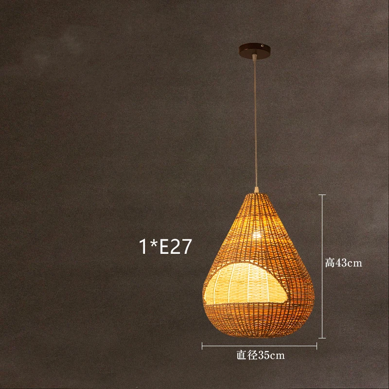 2021 تصميم جديد الخيزران اليدوية قلادة أضواء آسيا نمط اليابانية تايلاند مطعم بار شاطئ البحر فندق تسليم الإضاءة