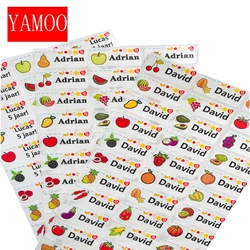 69pcs Fruit Pattern Custom Name Sticker Multicolor Waterproof Personal Label Children Scrapbook School Stationery Set Stick