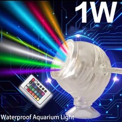 RGB Aquarium Waterproof LED Spotlight Submersible Light Wireless Control Fish Tank Diving Light IP68 Underwater Stage Light