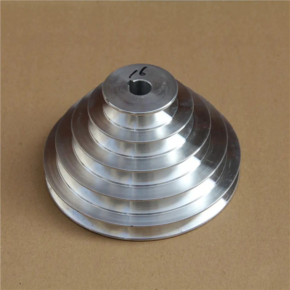 Bench Drill 54mm to 150mm Outer Dia 14 16 18 19 20 22 24 25 28mm Bore Aluminum A Type 5 Step Pagoda Pulley Wheel for V-Belt