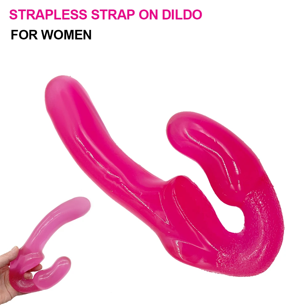 Double Head Dildo for Lesbian Strapless Strapon Dildo Strap on Jelly Dildo Couples G Spot Vagina Anal Massage Sex Toys for Women