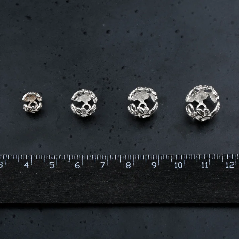 925 Sterling Silver Flower Bead Spacer Fit 6 8 10 12mm Encircle Charm Silver Bead Caps Separator DIY Fine Jewelry Accessories