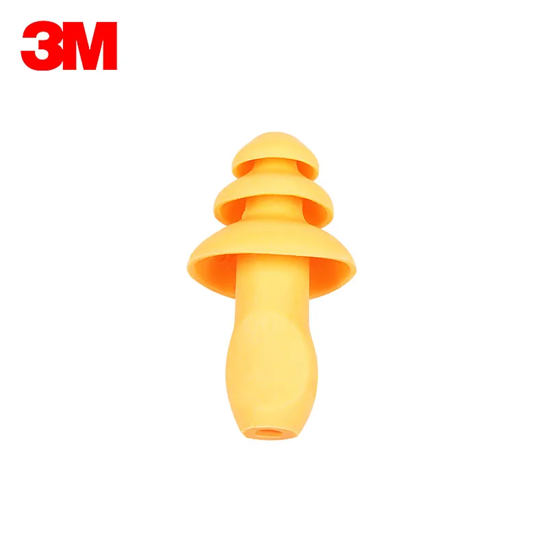 3M 1270 Anti-Noise Earplugs Christmas tree shape Belt line Safety earplugs Cleanable Silica gel Learn Sleep earplug