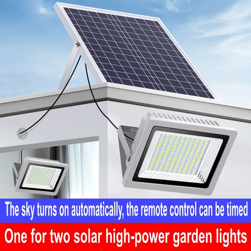 Double Head 120W 200W 400W 600W LED Solar Floodlights Outdoor Waterproof Garden Square Street Lamp Flood Light Remote Control