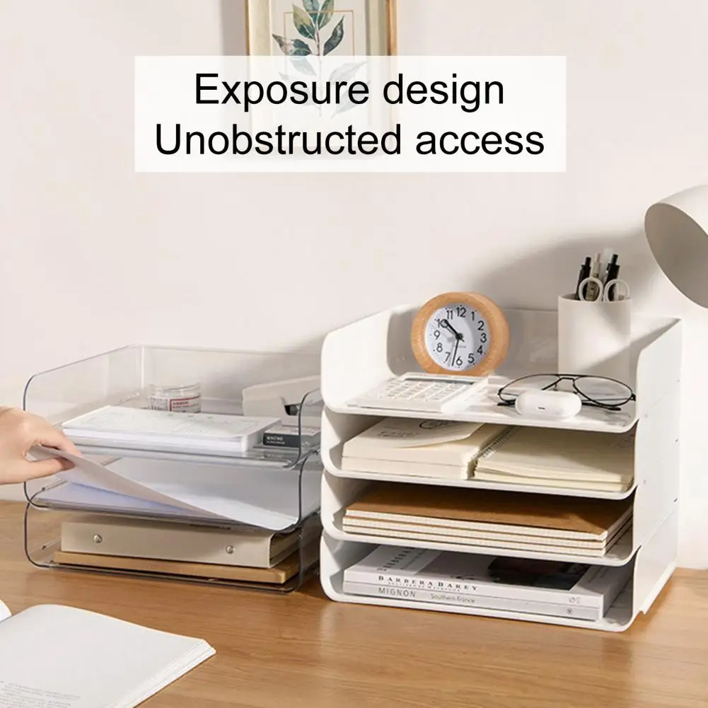 Portable  Excellent Desktop Document Paper Organizer Tray Lightweight Document Tray Stackable   for Home