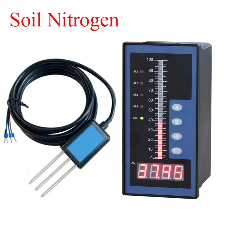 

measuring soil nitrogen content measure sensor and digital meter with 4 relay output N garden earth farm Fertility detect