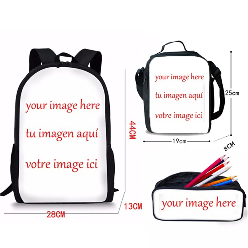 Cartoon Paw Print School Bags Cute Students 3pcs High Quality Schoolbags Book Bag Casual Teens Travel Laptop Daypack