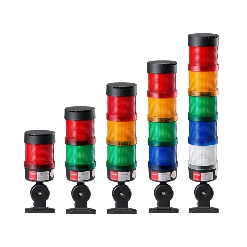 70mm Industrial 1 to 5 Layer Stack Lamp Flash Steady Rotary LED Signal Caution Light Tower Foldable Warning Light No Buzzer