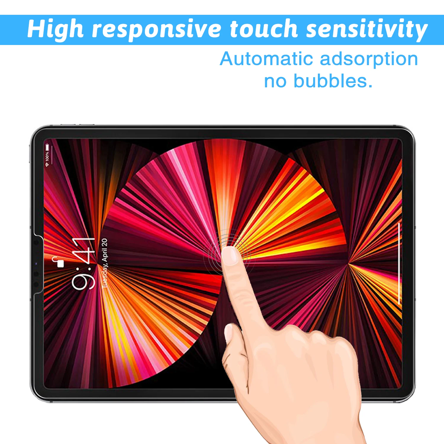 for iPad Pro 11 2021 Screen Protector, High Transparency & Ant-Scratch Tempered Glass for iPad Pro 11 (2021)