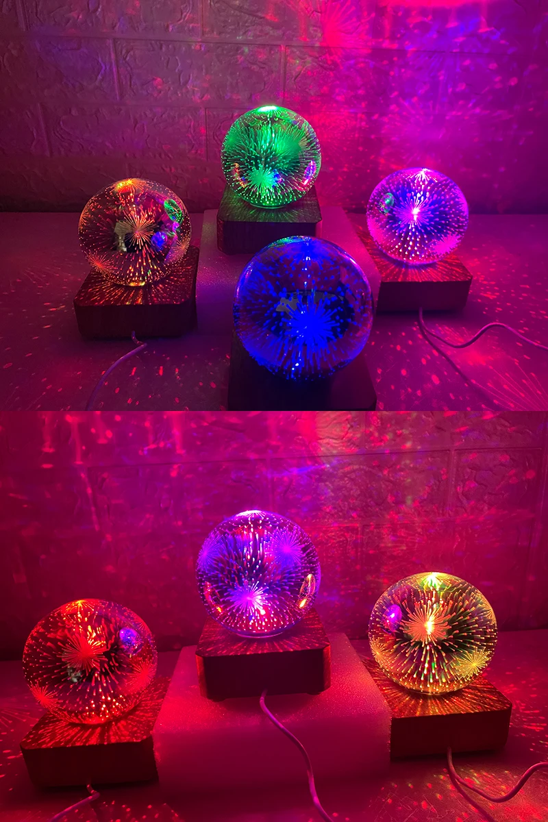 Luz de noche con cielo estrellado, estrella, corazón, ambiente colorido, múltiples USB, lámpara de mesa de escritorio, bola, decoración del