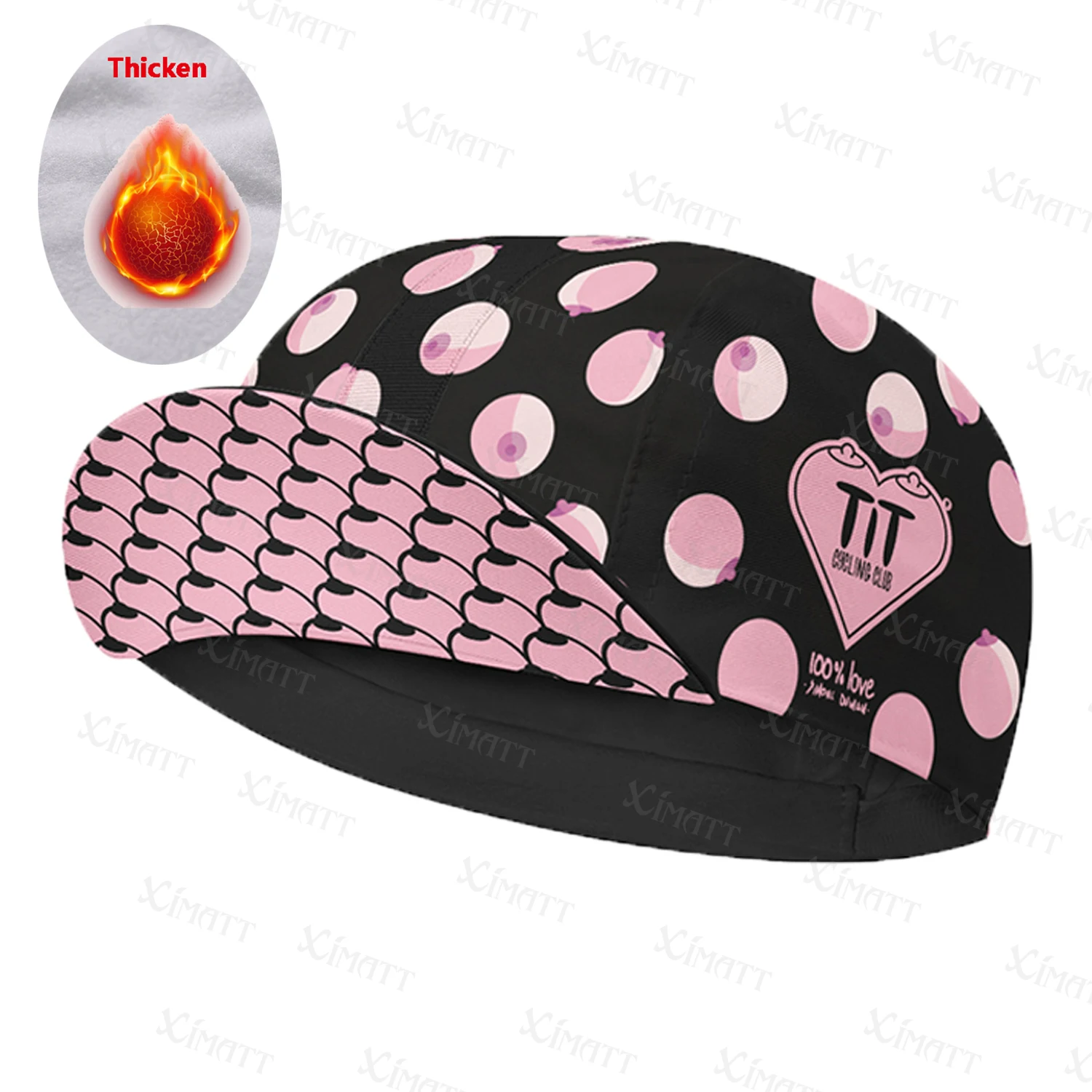 XIMATT New Pink Love Chest  Classic Printing Cycling Cap Quick Drying Men And Women Wear Mtb Motos Road Bicycle Sports Hat 2021