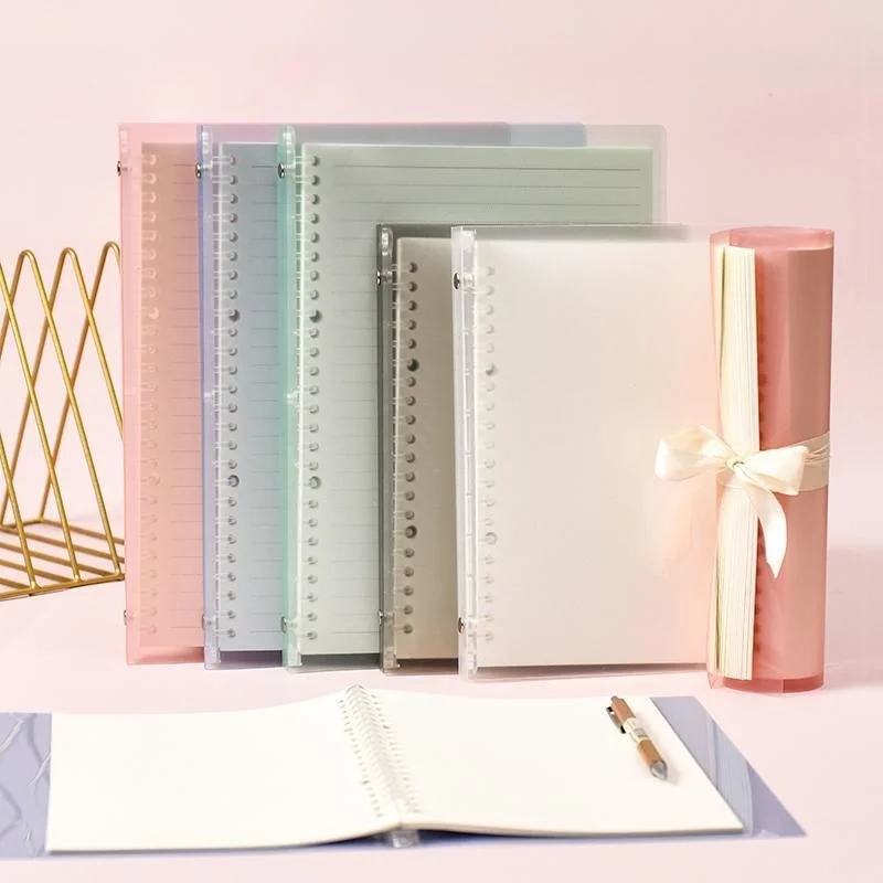 30 Sheet A5 B5 Loose Leaf Soft Side Notebook Journal Planner Transparent Horizontal Line Notebooks School Office Stationery