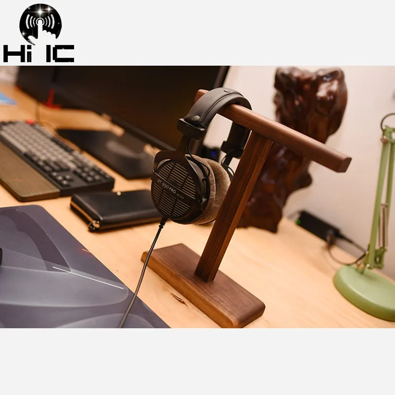 Solid Wood Carbon Headphone Holder Hanger Stand Durable Headphone Accessories Headset Hanger Earphone Stand Display