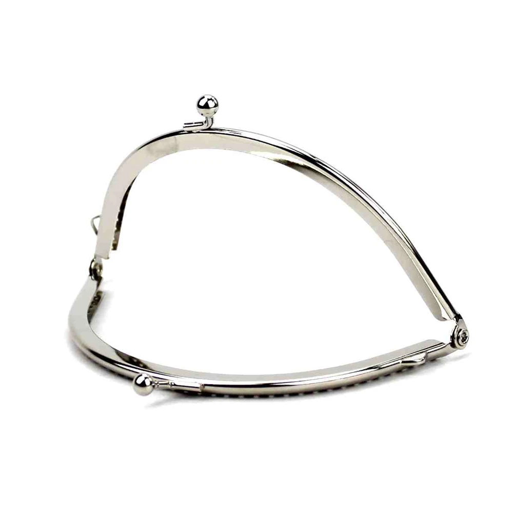 1 Piece Glossy Silver Basic Arch Metal Purse Frame Kiss Clasp Lock DIY Bag Accessories 8.5/10.5/12.5/15.5/18.5 CM