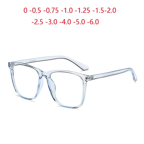 Gafas graduadas Unisex antiluz azul ultraligeras TR90 gafas fotocromáticas cuadradas para miopía 0-0,5-0,75 a-6,0