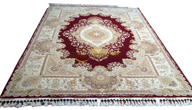 Persian design hand knot living room Turkish silk carpet