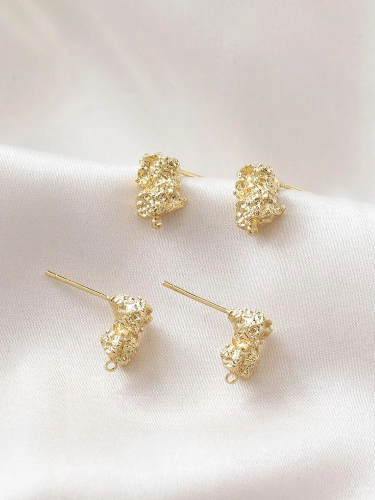 4 sztuk 14k Gold Plated specjalne kolczyki do uszu Charms dla elementy do wyrobu biżuterii 925 srebrna igła kolczyki DIY miedzi akcesoria łazienkowe — zdjęcie 2