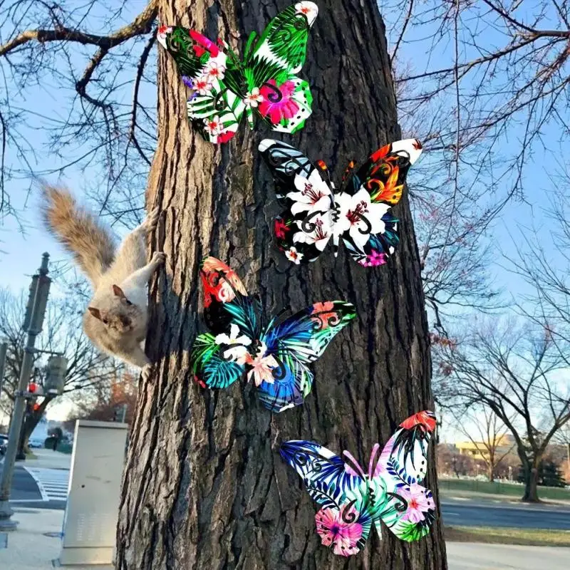 

4 Style Metal Butterfly Wall Art Decor Hanging Sculpture Indoor Outdoor for Home Office Living Room Garden Wall Hanging Ornament