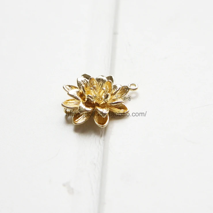 Premium Plated Brass Base Charm - Link - Flower 19x17mm (9662Z)