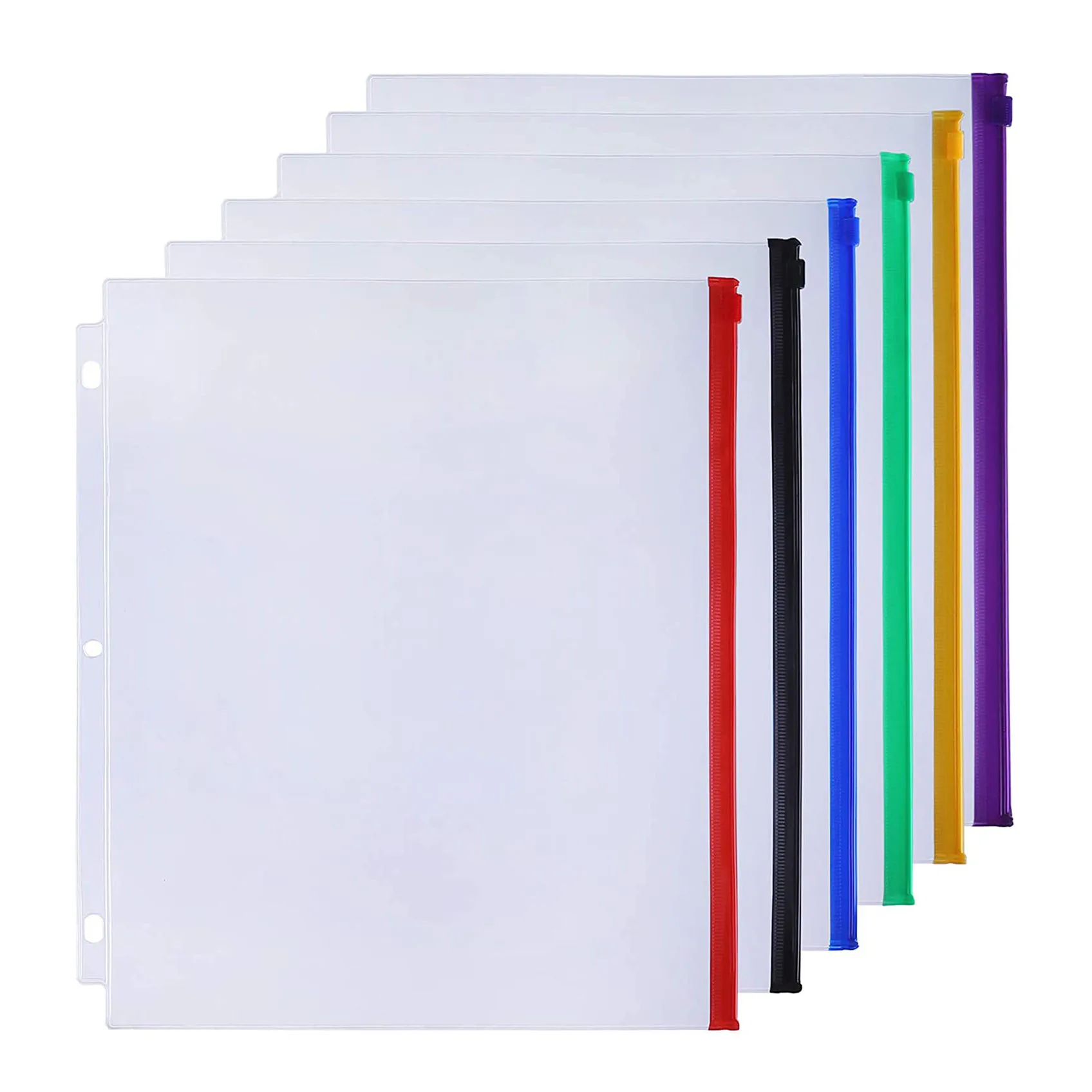 6 Pack Binder Pockets Letter Size 3 Holes 11.4