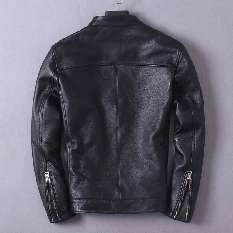 Men Jacket Genuine Leather Clothes 2021 Korean Streetwear Real Cow Leather Coat Slim Fit Motorcycle Jaqueta De Couro 1218