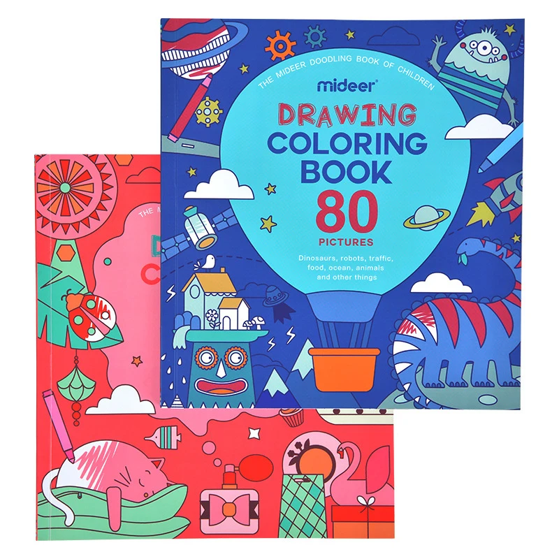 MiDeer 80 pictures drawing coloring book Hand-painted scenario story picture book kids baby drawing toys for 3Y+