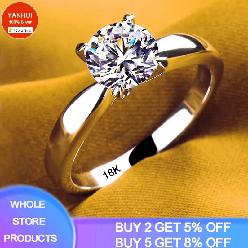 Big Promotion Authentic Tibetan Silver Rings Luxury 3 Layer White Gold Plated Wedding Band Fine Jewelry Zircon Rings for Women