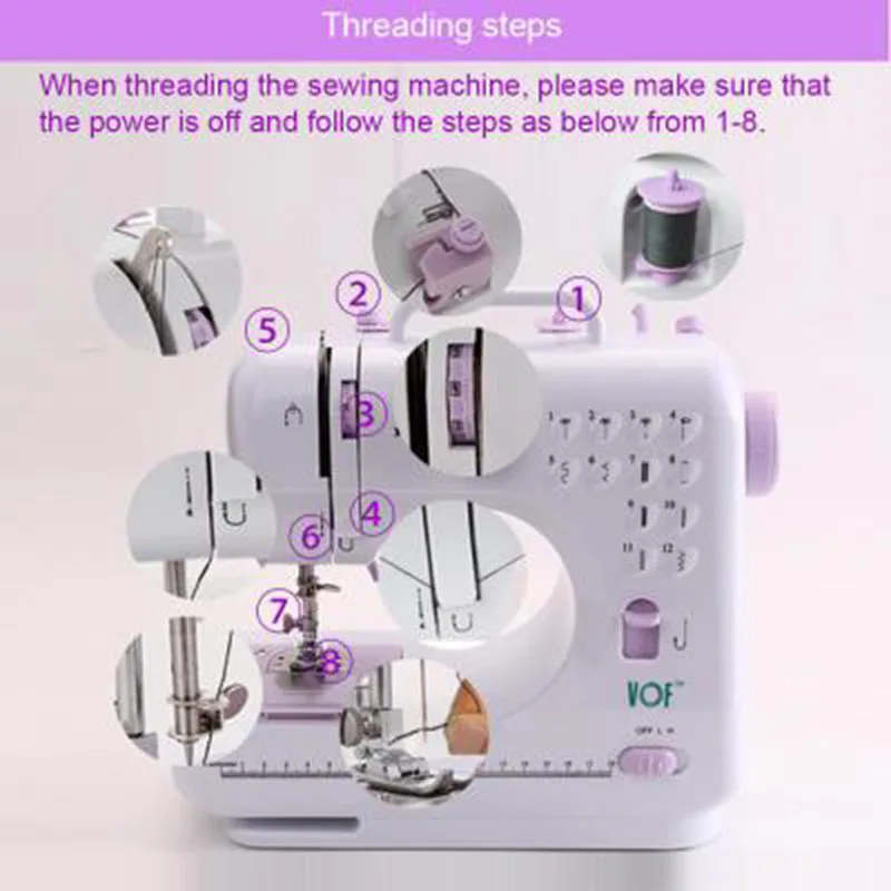 NEW Sewing Machine 220V DIY 12 Stitches Multifunctional Electric Overlock Sewing Machine Household Tool