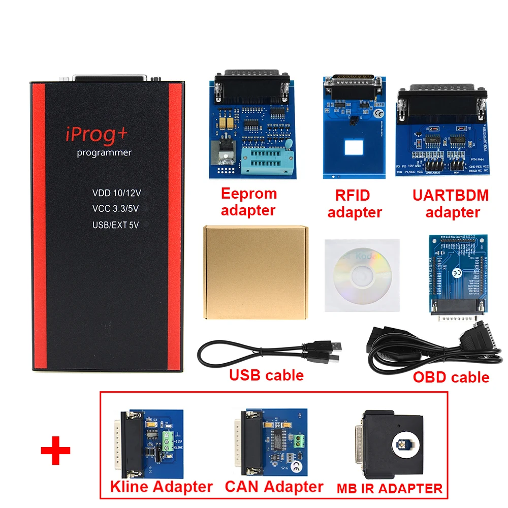 IPROG+ Newst V87 Porgrammer ECU IR MB Adapters IPROG Adapter IPROG+ Pro Full Adapters IMMO