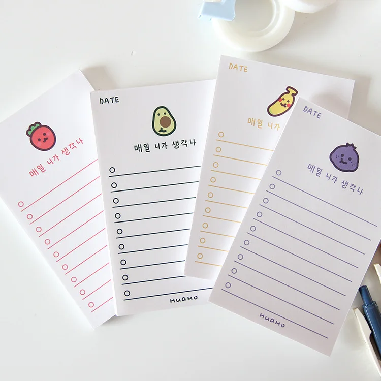 

SIXONE Ins 50 Sheets Cartoon Fruits Plan Note Paper Student Kawaii Memo Pad Hand Account Creative Diary Korea School Stationery