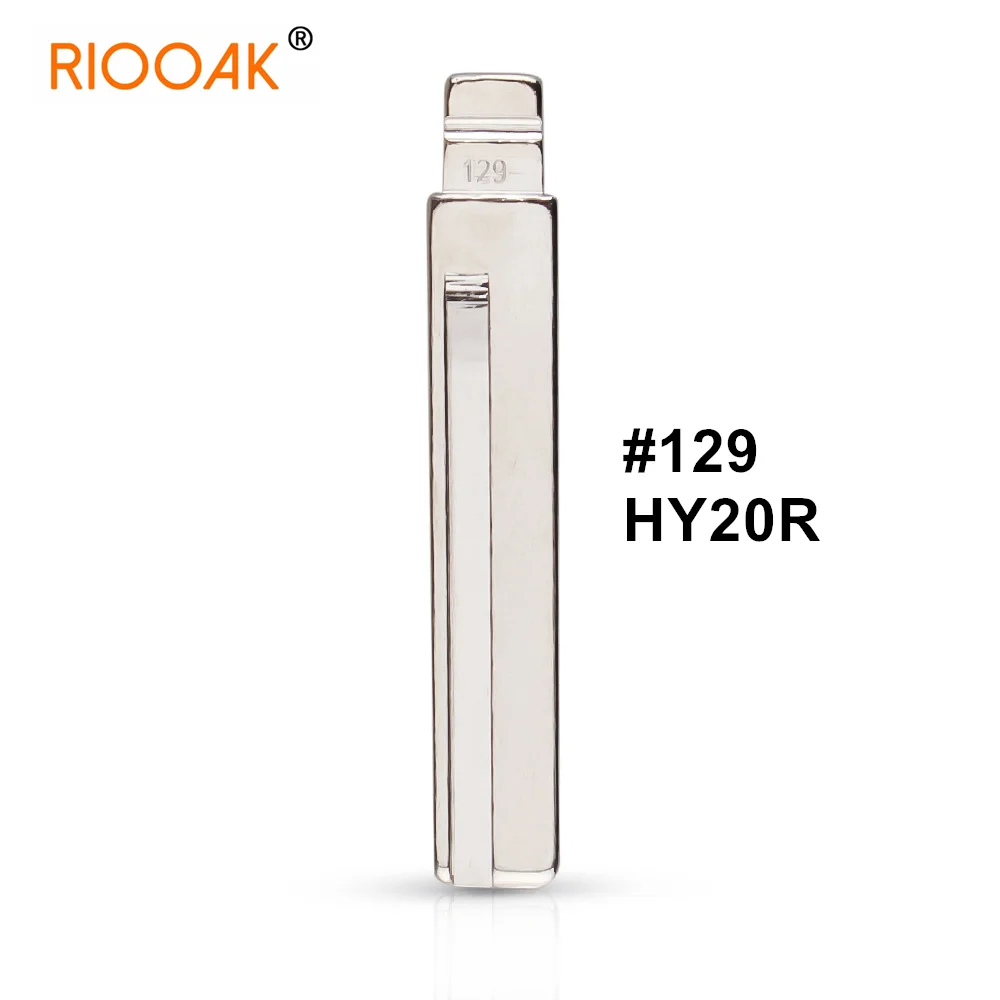 10 unidades/lote # 129 lishi HY20R Metal em branco sem cortes Flip KD VVDI Lâmina de chave remota para Hyundai Santa Fe Veloster Substituição automática