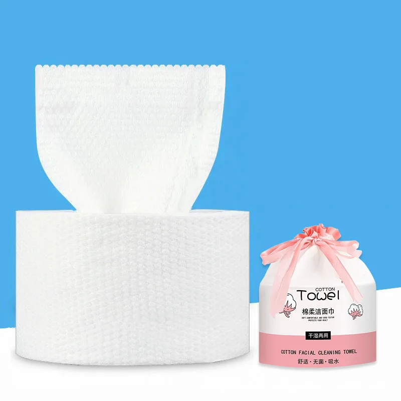 200g Disposable Cotton Face Clean Face Towel Soft Skin Care Wipes Makeup Cleaning Wash Cloth Roll Cotton Tissue 20x20cm