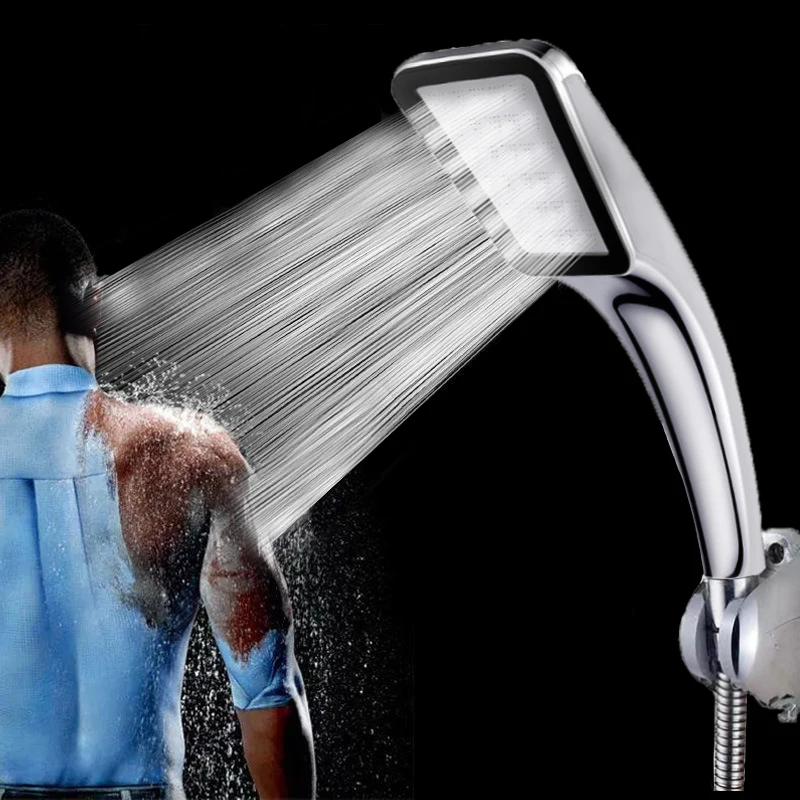 Square Shower Head 300 Holes Water Saving Nozzle With Abs Chrome High Pressure Shower Head Bathroom Accessories Sprayer Shower