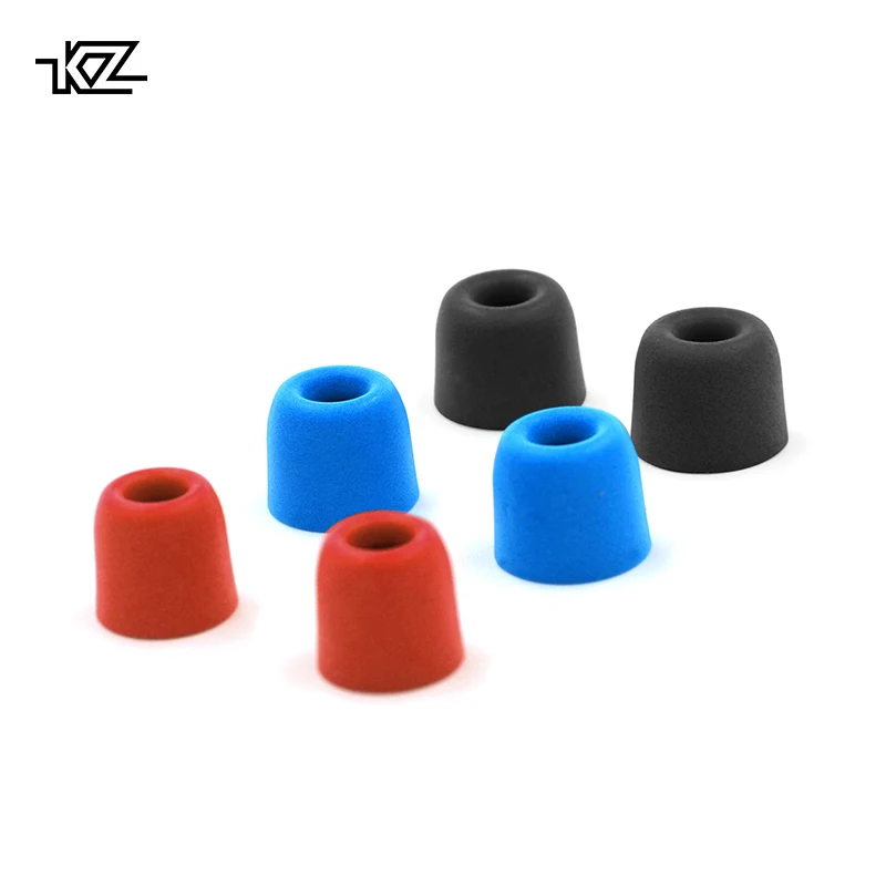 New KZ Original 3Pair(6pcs) Noise Isolating Comfortble Memory Foam Ear Tips Ear Pads Earbuds For In Earphone For ZAX EDX ZSX ASX