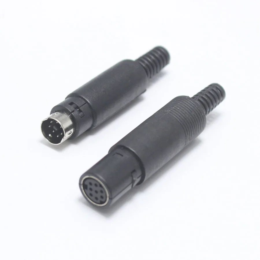 1Pcs Mini Din 3 4 5 6 7 8 9 Pin Male Plug With Plastic Handle Adapter Soldering Cables DIY Connector