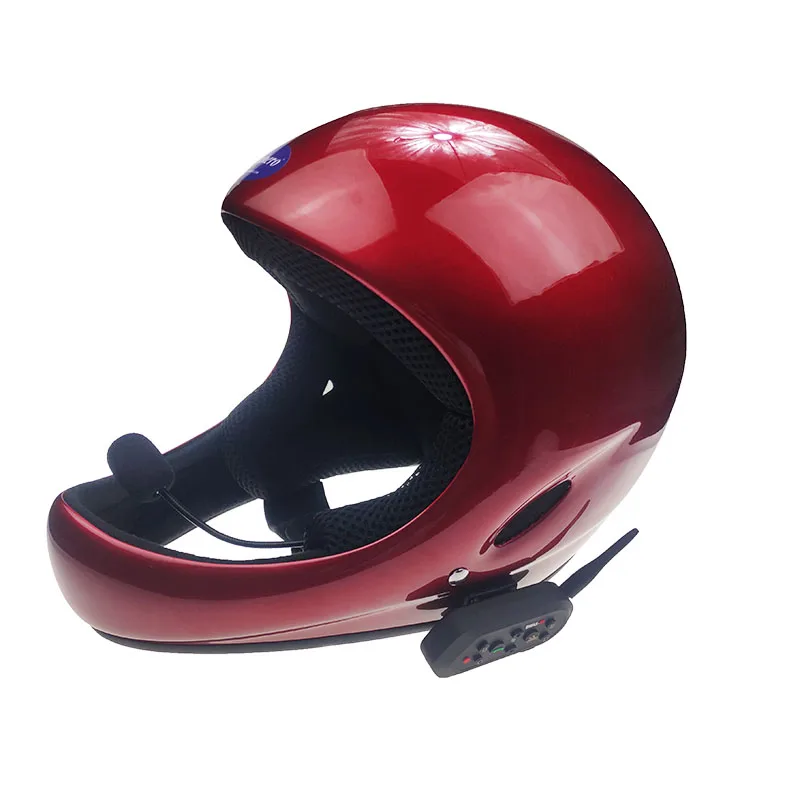 Full Face Paragliding Helmet with Bluetooth Intercom, Fiber Glass, Hang Gliding Helmet, Cool Shape Air Vent