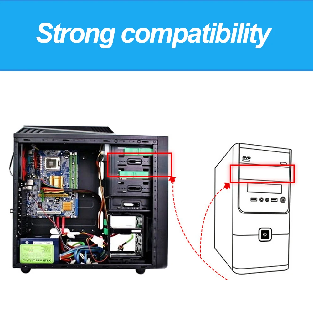 Bevigac 5.25inch to 3.5inch 2.5inch HDD SSD Hard Disk Drive Mounting Adapter Holder Converter Tray Bracket Internal Accessories