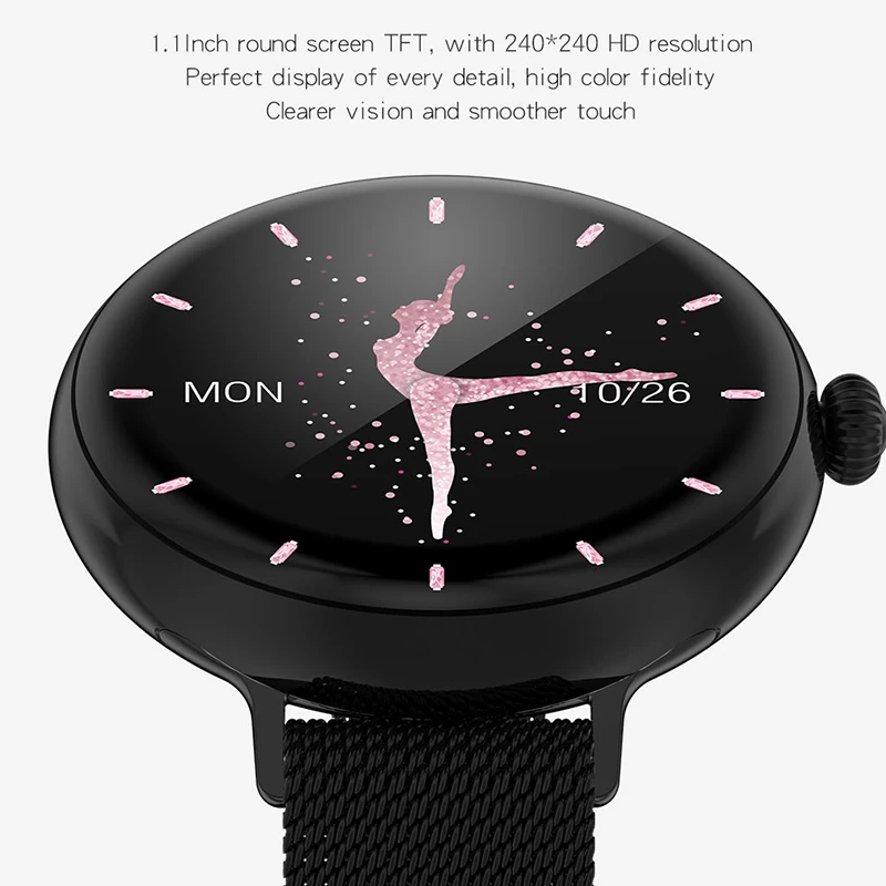 Women 2021 connect headphones Music Player Call Reminder Smart Watch female Heart Rate Monitor Waterproof Bluetooth Smartwatch