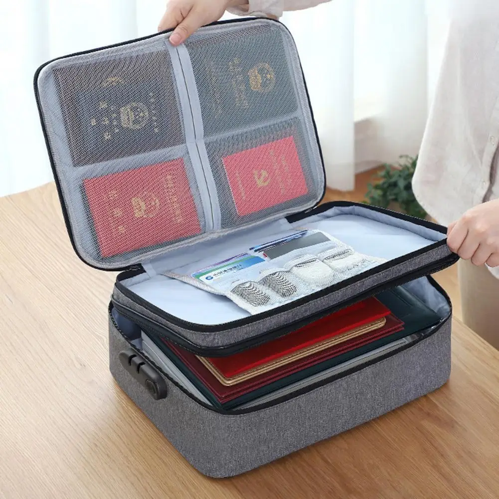 

File Storage Bag Modern Portable Compact Filing Storage Box Sturdy Document Bag